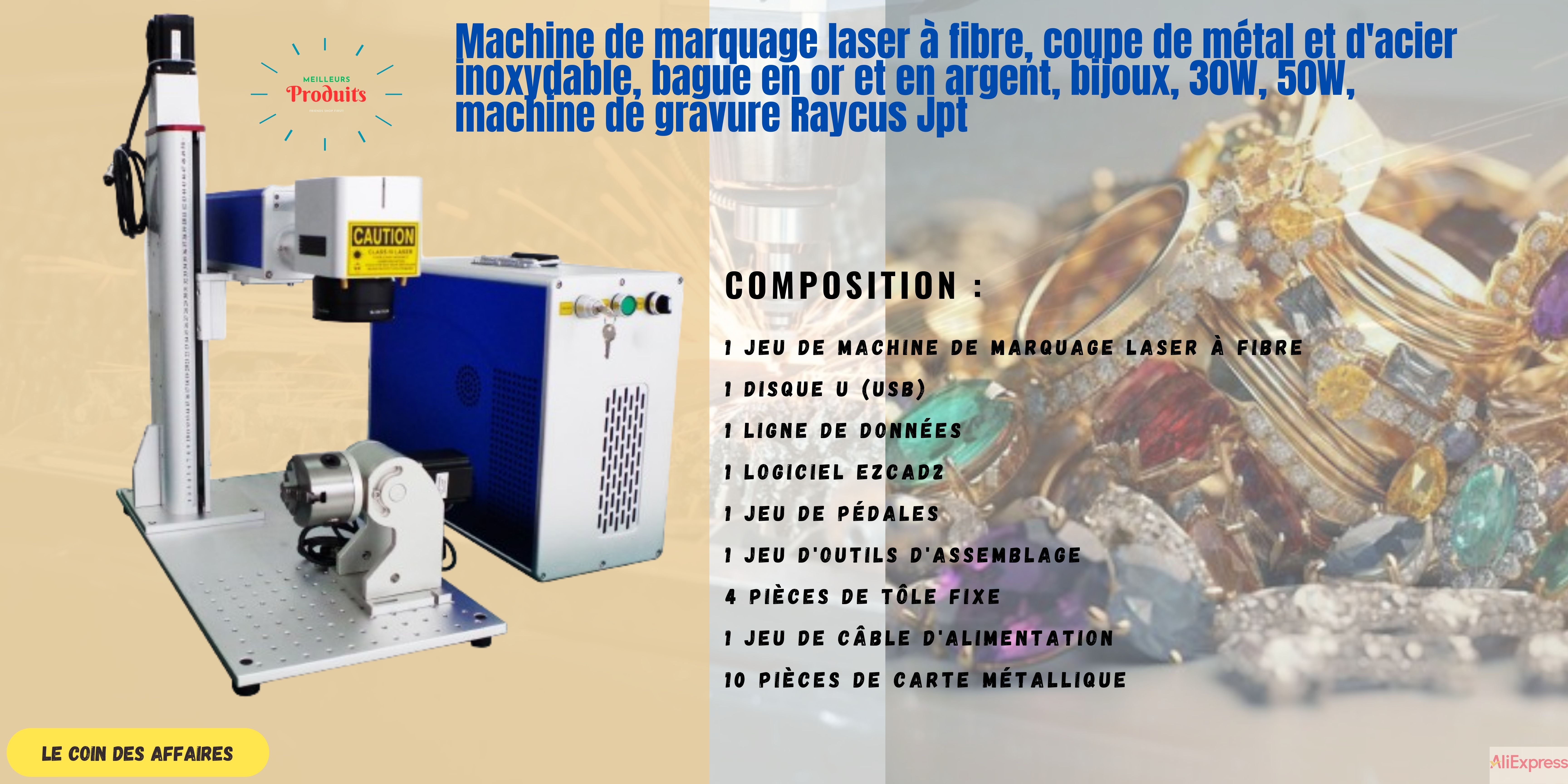 9.Machine de marquage laser à fibre, coupe de métal…